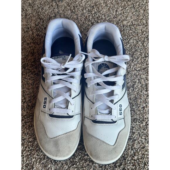 New Balance 550 White Navy Sneakers Men Size 12 BB550WA1 Retro Basketball Shoes main image 7